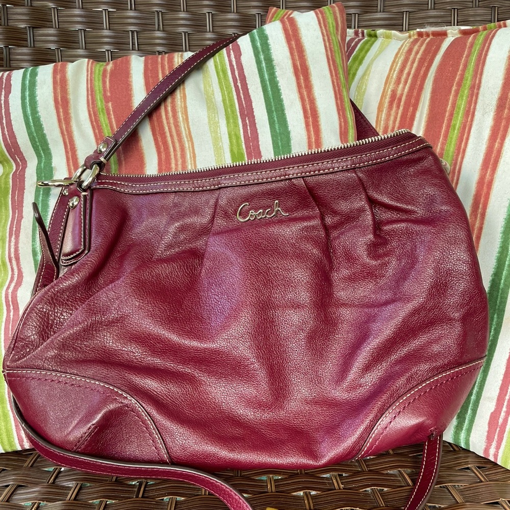Coach red leather
